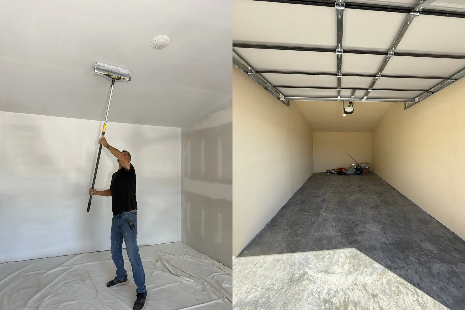 Garage preparation and finished project at a Lake of the Ozarks home.